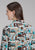 Roper Womens Photo Collage Multi-Color 100% Rayon L/S Blouse