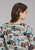 Roper Womens Photo Collage V-Neck Multi-Color 100% Rayon L/S Blouse