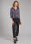 Roper Womens Gem Floral Georgette Multi-Color 100% Polyester L/S Blouse