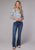 Roper Womens Ditzy Floral White/Blue 100% Rayon L/S Shirt