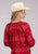Roper Womens RWB Aztec Peasant Red 100% Rayon L/S Blouse