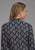 Roper Womens 2133 Ikat Black 100% Rayon Btn L/S Blouse