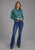 Roper Womens 2135 Feather Teal 100% Polyester L/S Blouse