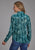 Roper Womens 2135 Feather Teal 100% Polyester L/S Blouse