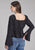 Roper Womens Double Cloth Black 100% Polyester L/S Blouse