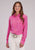 Roper Womens Multi-Color Piping Pink 100% Rayon L/S Blouse