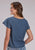 Roper Womens 2530 Flutter Sleeve Denim 100% Cotton Cactus S/S Blouse