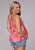 Roper Womens 2088 Tie Dye Pink/Cream 100% Cotton S/L Tank Top