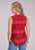 Roper Womens RWB Aztec Red 100% Rayon S/L Blouse