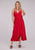 Roper Womens Hi-Lo Ruffled Surplice Red 100% Cotton S/L Dress