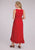 Roper Womens Hi-Lo Ruffled Surplice Red 100% Cotton S/L Dress