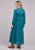 Roper Womens Tooled Floral Teal 100% Polyester L/S Dress