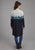 Roper Womens Western Border Black 100% Rayon L/S Dress