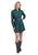 Roper Womens Faux Embroidered Print Teal 100% Polyester L/S Dress
