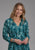 Roper Womens Feather Georgette Teal 100% Polyester 3/4 Sleeve Dress