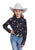 Roper Kids Girls Longhorn Skulls Black 100% Rayon L/S Shirt
