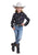 Roper Kids Girls Longhorn Skulls Black 100% Rayon L/S Shirt