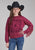Roper Kids Girls Paisley Square Fringe Wine 100% Cotton Sweatshirt