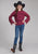 Roper Kids Girls Paisley Square Fringe Wine 100% Cotton Sweatshirt