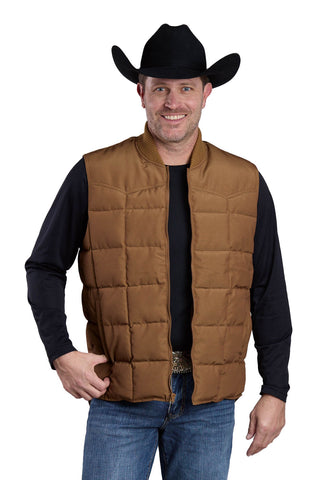 Roper Mens Poly Filled Performance Brown 100% Polyester Softshell Vest