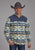 Roper Mens 2321 Aztec Print Cream/Blue Fleece Pullover Sweater