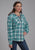 Roper Womens Thermal Lined Flannel Green 100% Cotton Jacket