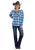 Roper Womens Thermal Lined Flannel Shirt Blue 100% Cotton Cotton Jacket