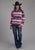 Roper Womens Aztec Stripe Pink/Purple 100% Polyester Fleece Jacket