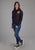 Roper Womens Twill Hood Flower Black 100% Cotton Hoodie