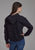 Roper Womens Twill Hood Flower Black 100% Cotton Hoodie