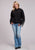 Roper Womens Fringe Fleece Black 100% Cotton Hoodie