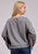 Roper Womens Sleeve Seam Fringe Grey 100% Cotton Sweatshirt