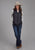 Roper Womens Down Proof Coated Black 100% Nylon Softshell Vest