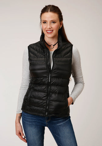 Roper Womens Parachute Down Fill Black 100% Nylon Softshell Vest