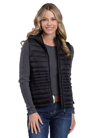 Roper Womens Rangegear Down Proof Coated Black 100% Nylon Softshell Vest