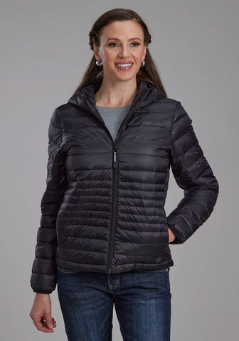 Roper Womens Parachute Down Fill Black 100% Nylon Softshell Jacket