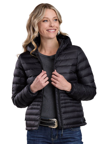 Roper Womens Down Proof Coated Black 100% Nylon Softshell Jacket