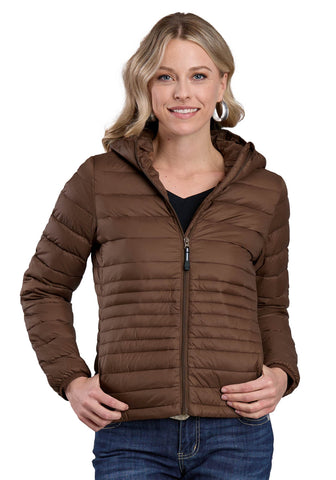 Roper Womens Down Proof Coated Brown 100% Nylon Softshell Jacket