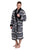 Roper Mens Aztec Fleece Black/White 100% Polyester Bathrobe
