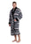 Roper Mens Aztec Fleece Black/White 100% Polyester Bathrobe