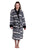 Roper Womens Aztec Fleece Black/White 100% Polyester Bathrobe