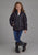 Roper Kids Girls Poly Fill Hooded Black 100% Polyester Softshell Jacket