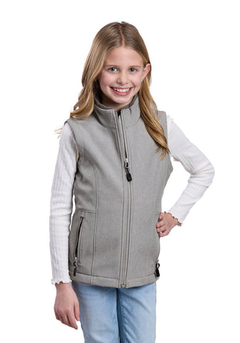 Roper Kids Girls Hi Tech Technical Cream/Grey Poly/Spandex Fleece Vest