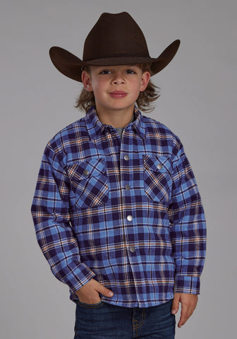 Roper Kids Boys Sherpa Lined Shirt Navy/Blue 100% Cotton Cotton Jacket