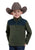 Roper Kids Boys Micro Pullover Olive/Navy 100% Polyester Fleece Jacket