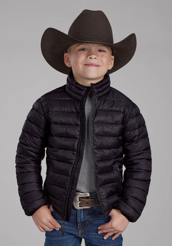 Roper Kids Boys Polyfill Parachute Black 100% Nylon Softshell Jacket