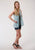 Roper Womens Buffalo Check Turquoise 100% Rayon Cardigan Sweater