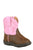 Roper Infant Girls Cowbabies Gretchen Pink/Brown Faux Leather Cowboy Boots