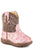 Roper Infant Girls Cowbabies Glitter Aztec Pink/Brown Faux Leather Cowboy Boots