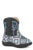Roper Infant Girls Cowbabies Glitter Diamonds Black Faux Leather Cowboy Boots